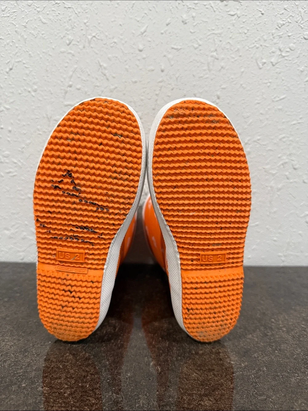 Hunter Kids Orange Sailboat Print  Rain Boots Size 2 Unisex
